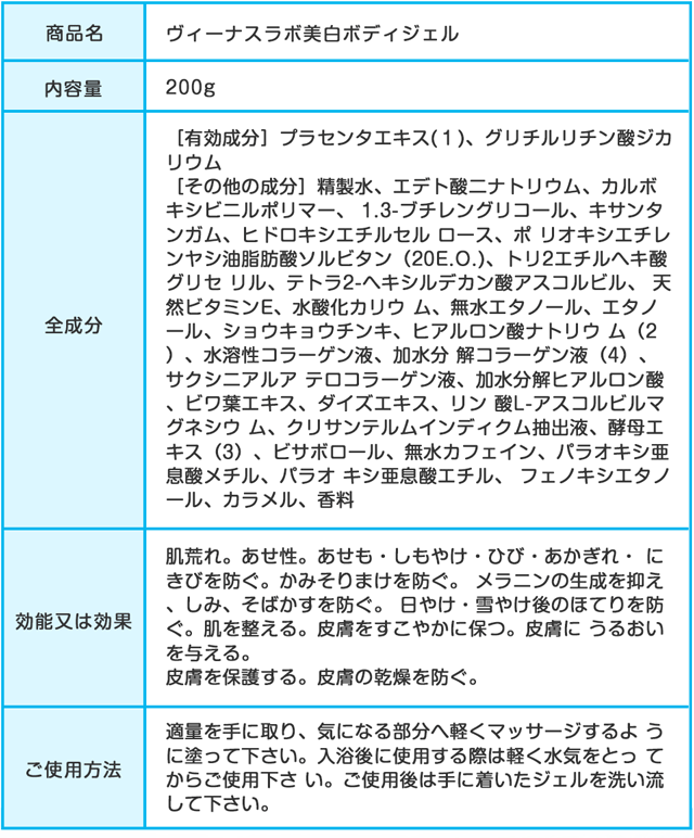 美白ボディジェル 医薬部外品 ボディケア化粧品 Venus Lab ヴィーナスラボ